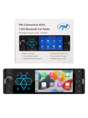 MP5 player auto PNI Clementine 9550 1DIN display 4 inch 50Wx4, Bluetooth, radio FM, Carplay